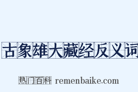 古象雄大藏经反义词是什么意思的图片